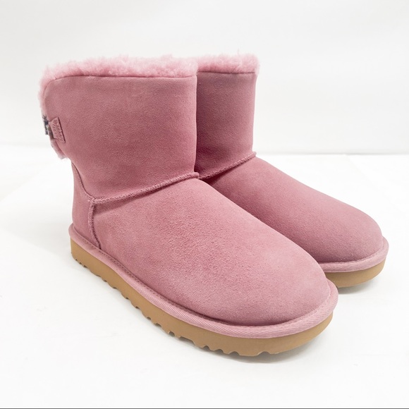 UGG Mini Bailey Bow Splatter Boots Color Urchin - Picture 4 of 15